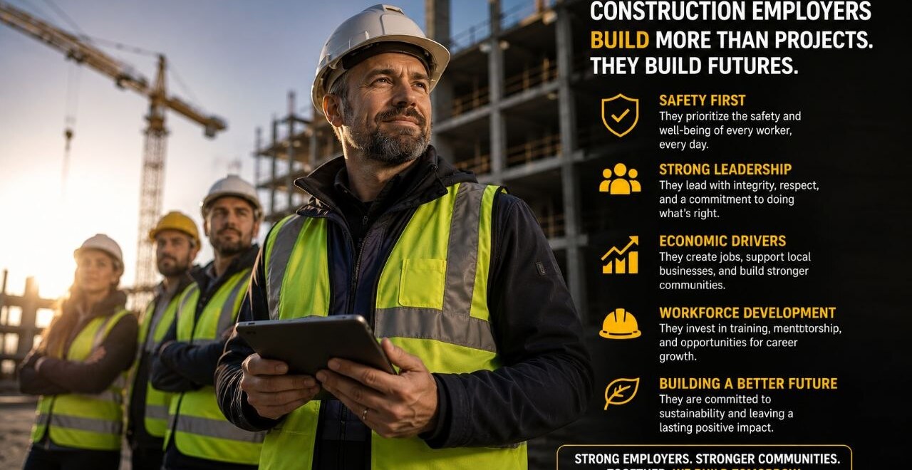 Construction employers on site